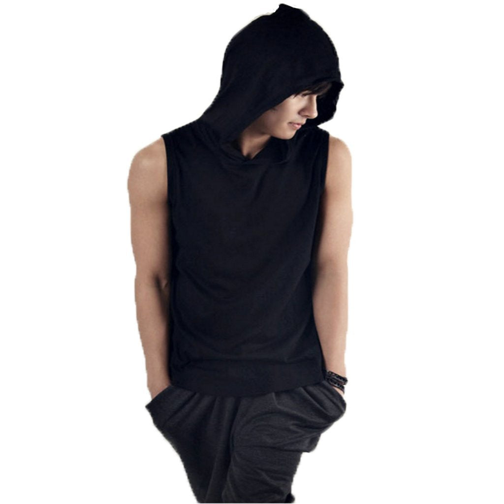 Mens Ninja Sleeveless Hooded T Shirt